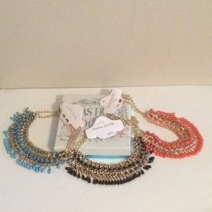 BIB NEW NECKLACES, BLACK, CORAL & TURQUOISE💕, PICK ONE
